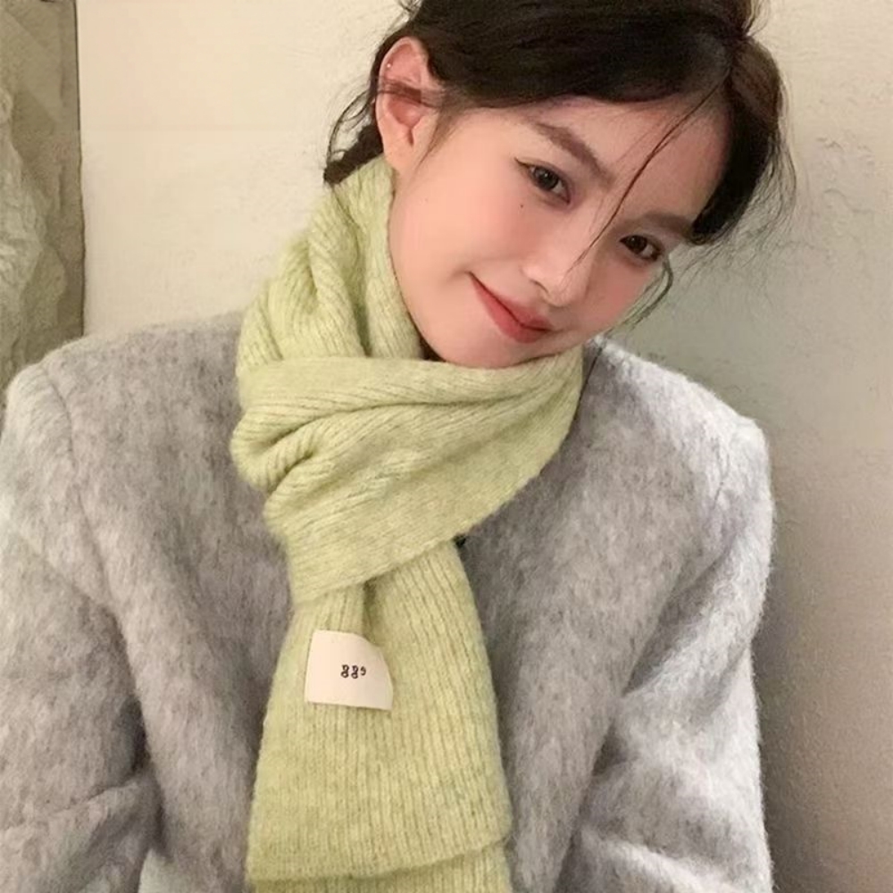 Shawl Wrap Winter - Kışlık Yeni Yün Örgü Düz Renk