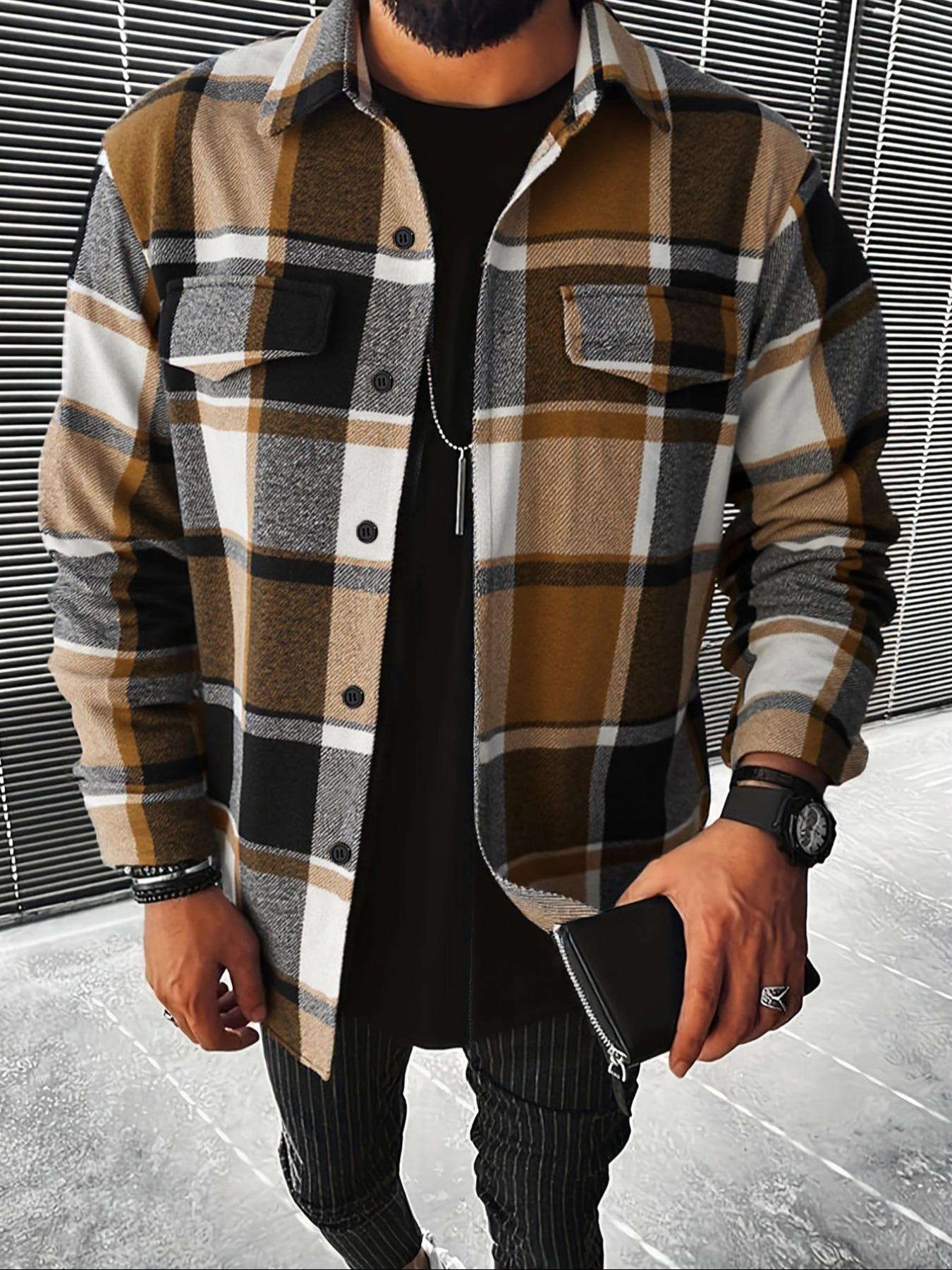 Flannel Shirt Lined - Retro Ekose Gömlek Erkekler Rahat Zarif