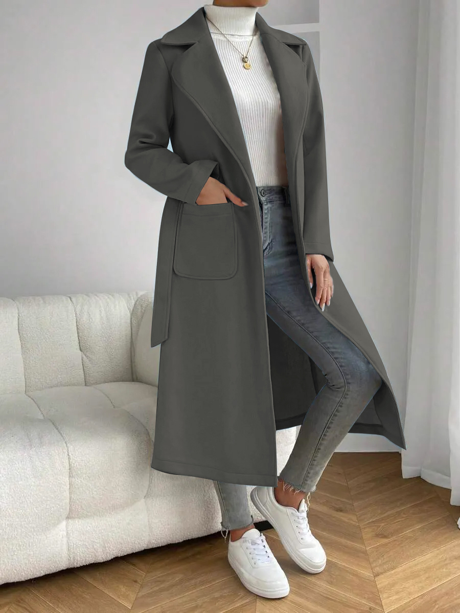 Kadın Modası Uzun Kollu Sonbah - Wool Coat Peacoat incelemesi ve fiyatı